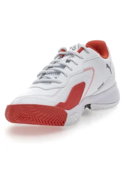 Uomo PUMA Nova Smash Herren-Padelschuhe in Weiß und Rot