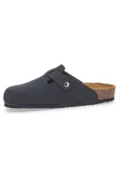Uomo BIOMODEX Sabot neri con fibbia e sottopiede in pelle 32950