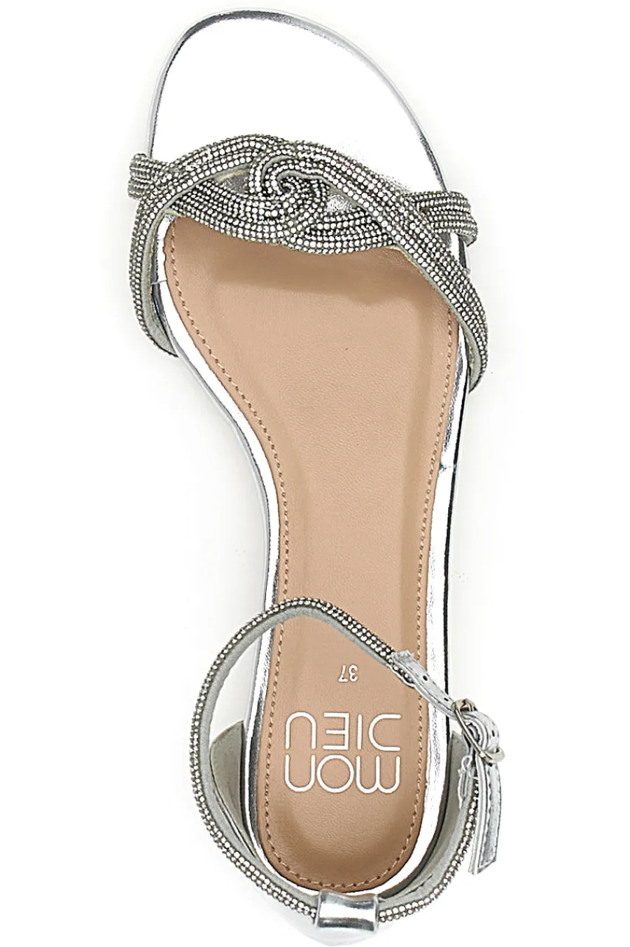 MON DIEU Sandali Argento Con Strass e Cinturino alla Caviglia 681 Discount