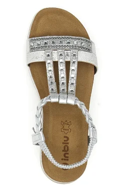 INBLU Sandali bassi con strass e fascia intrecciata 11 MF ARGENTO Clearance