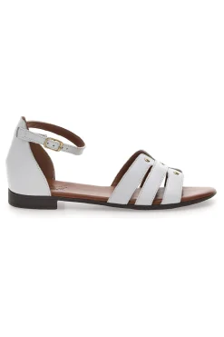 PITTARELLO LOOK Sandali Bassi Bianchi con Borchiette 225485 Best