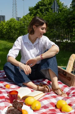 THE FIRST CHIC Sandali Bassi Marroni Dettaglio Intreccio PREA752 TAN Best