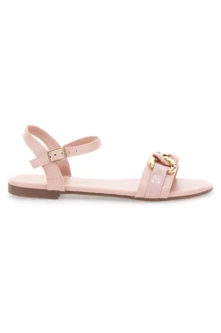 MON DIEU Sandali Bassi Rosa con Catenella Dorata 80 NUDE Clearance