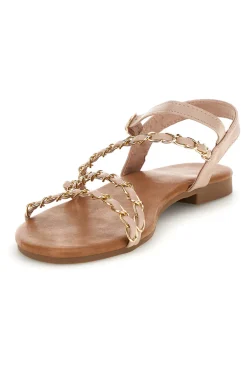 MON DIEU Sandali beige con catena decorativa PREA82 Hot
