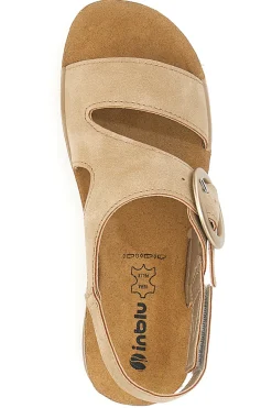INBLU Sandali beige con cinturino comfort e zeppa leggera 21FT Best