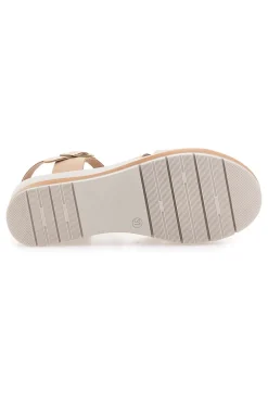 BIO UP Sandali beige con cinturino e zeppa leggera 5 New