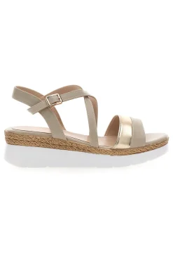 MARIELLA BURANI Sandali Beige Con Cinturino e Platform 51301 New