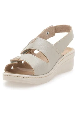 PRIMA RIGA Sandali Beige con Cinturino e Sottopiede in Pelle 183 Hot