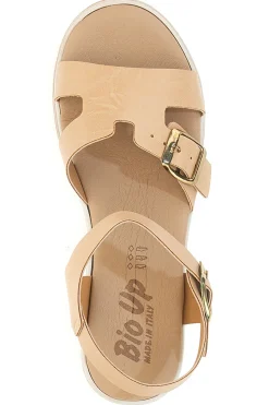 BIO UP Sandali beige con doppia fibbia e sottopiede in vera pelle 4 Online