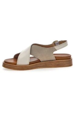 PITTARELLO FOCUS Sandali beige con fasce incrociate bicolore 28053NAL Clearance