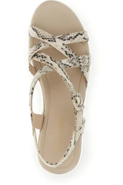 MARIELLA BURANI Sandali beige con stampa animalier e zeppa Burani 52195C1583 Sale
