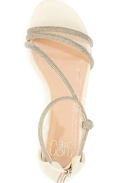 MON DIEU Sandali Beige Con Strass e Cinturino alla Caviglia 680 Hot