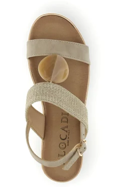 PLOCADI Sandali beige con zeppa e cinturino 11075116 Best