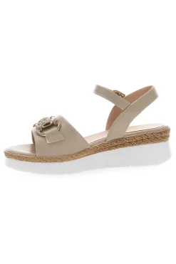MARIELLA BURANI Sandali Beige con Zeppa e Dettaglio Gioiello 51304 Outlet