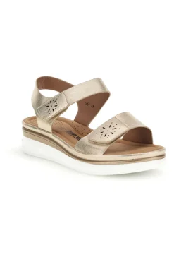 ENERGY Sandali con zeppa e doppio strappo E464 BEIGE New