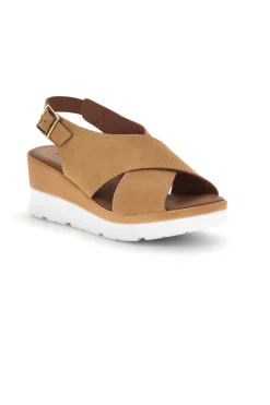 PLOCADI Sandali con zeppa e fasce incrociate 1107704 BEIGE Sale