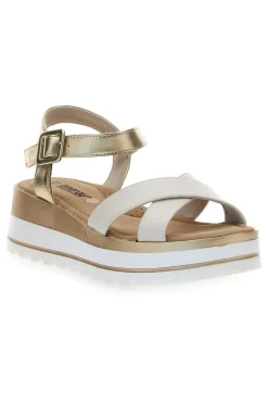 ENERGY Sandali Beige e Platino Con Platform di 5,5 Cm 492 Discount