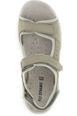 FLY DINAMIC Sandali beige in vera pelle con strappi in velcro FD54 PERLA Hot