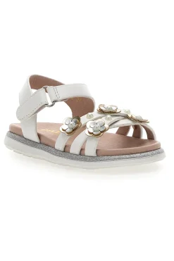 PITT KIDS Sandali Bianchi Con Applicazioni Floreali 3913