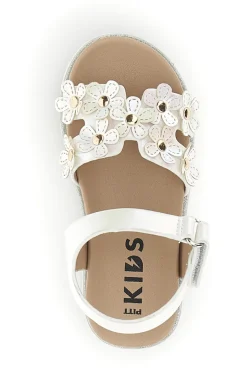 PITT KIDS Sandali bianchi con applicazioni floreali 392618S