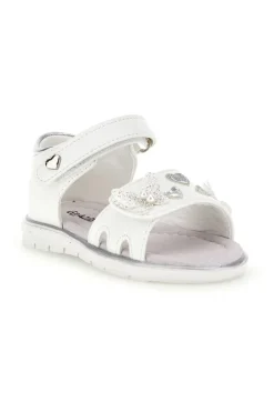 GRAZIE GIRL Sandali bianchi con cuori argento 0C574