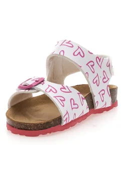 PITT KIDS Sandali Bianchi con Cuori Rosa 459GLO