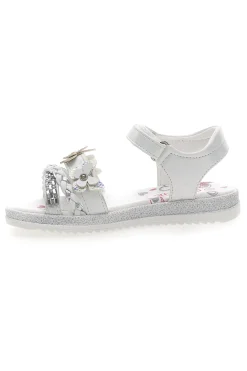 GRAZIE GIRL Sandali Bianchi con Farfalle Decorative e Chiusura a Velcro 143