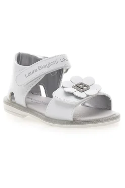 LAURA BIAGIOTTI Sandali bianchi con fiocco decorativo e velcro 963492