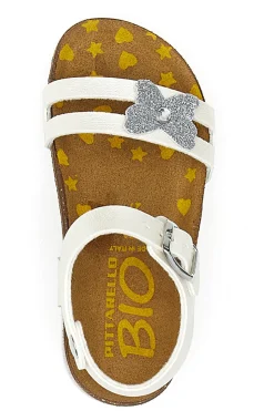 PITTARELLO BIO Sandali bianchi con fiore glitter 7A010SR