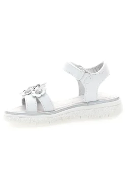 LAURA BIAGIOTTI Sandali bianchi con fiori applicati e glitter 96109489