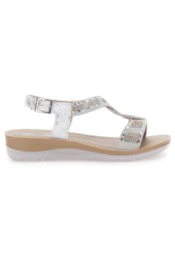 INBLU Sandali bianchi con strass comfort 43BV Hot