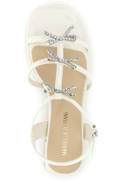 MARIELLA BURANI Sandali bianchi con strass e tacco largo 519601320 Hot