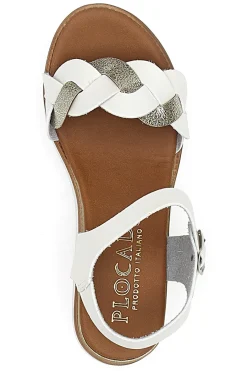 PLOCADI Sandali Bianchi e Platino Con Platform 4,5 cm 3007 Online