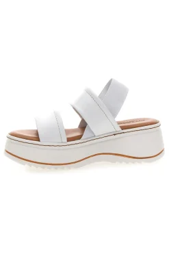 PITTARELLO Sandali Bianchi in Pelle con Platform e Elastico Posteriore 54874