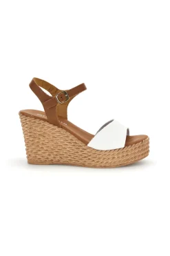PITTARELLO Sandali bianchi in pelle con zeppa 5621504 Clearance