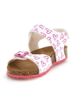 PITT KIDS Sandali bianco con stampa cuori doppia regolazione 45289glo