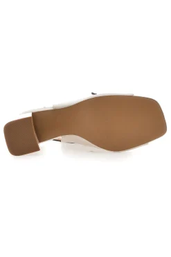 MARIELLA BURANI Sandali Bicolor e Neri Eleganti con Tacco Largo e Dettaglio Gioiello Marcella Burani 51161 BEIGE Online