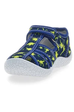 PITT KIDS Sandali blu con dinosauri gialli punta chiusa PK2492D