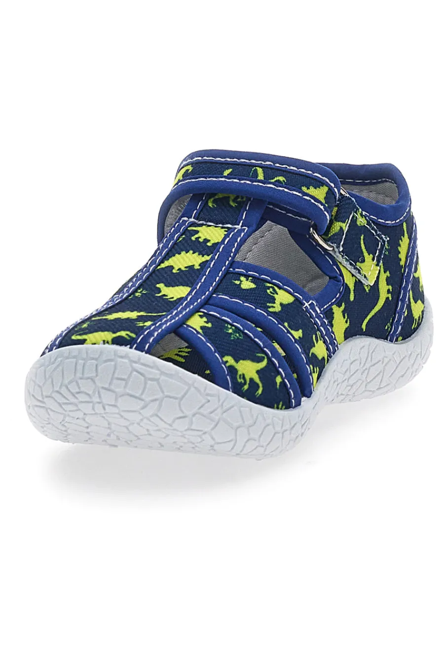 PITT KIDS Sandali blu con dinosauri gialli punta chiusa PK2492D