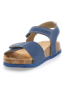 PITT KIDS Sandali blu con doppio strappo e plantare in sughero 14513