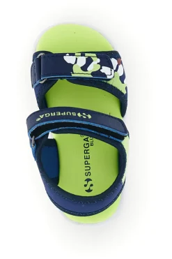 SUPERGA Sandali blu e verde con chiusura a strappo S63S8