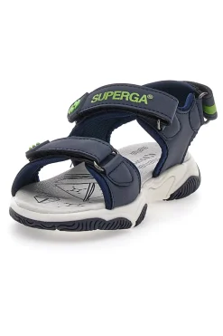SUPERGA Sandali Blu e Verdi con Fasce con Velcro 679