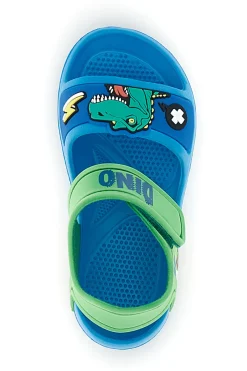DINOSAURO Sandali blu e verdi con strappi Dinosaur S8020241S01