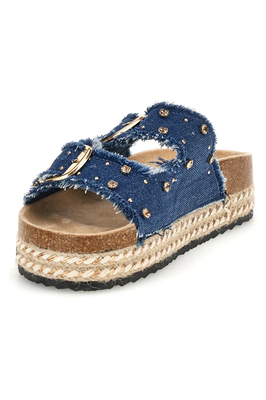 Donna ME u0026 ME Sandali blu in tessuto con fibbie Me & me 15619