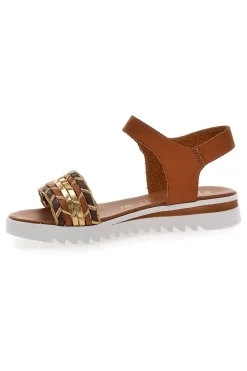 PLOCADI Sandali Cognac con Cinturino Prodotto Italiano 021 Hot