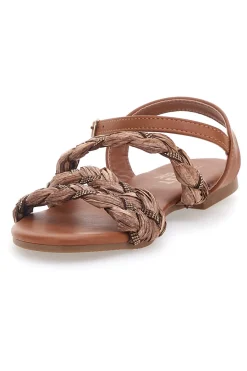 THE FIRST CHIC Sandali Cognac con Trecce 003 Online