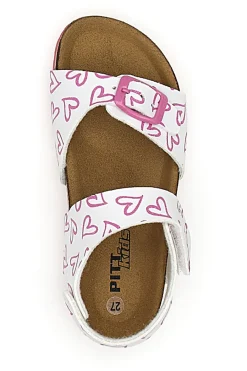 PITT KIDS Sandali con Cuori Rosa e Bianchi 459