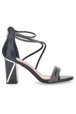 LE HAVRE PARIS Sandali con Tacco e Strass 2 NERO Sale