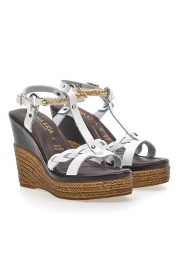 Donna PRIMA RIGA Sandali con Zeppa 9216 Bianchi