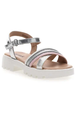 PITT KIDS Sandali da bambina argento con cinturino regolabile 392640S